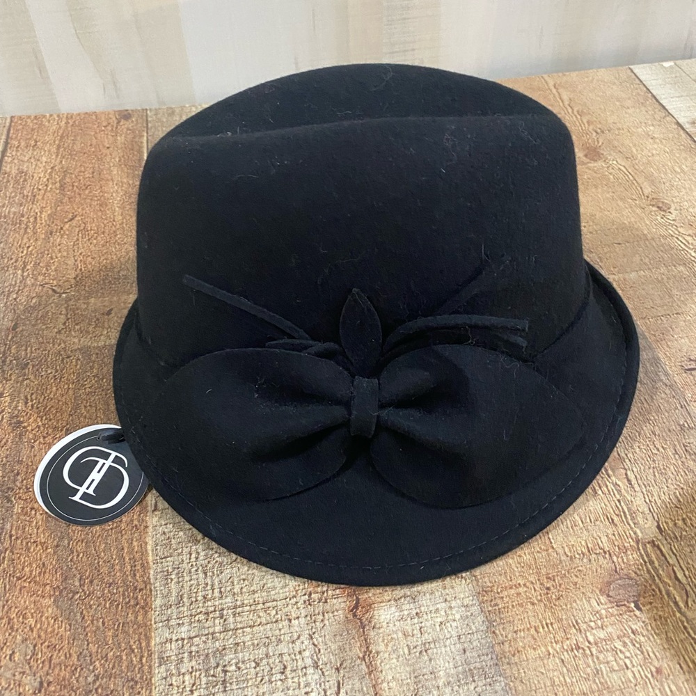 New With Tags Dupatta 100% Wool Braden Womens Black Fedora One Size